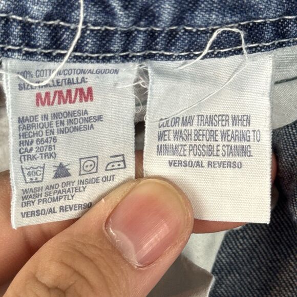 Vintage Tommy Hilfiger Overalls Size Medium Denim Hipster 90s Streetwear (Stains - Picture 13 of 14